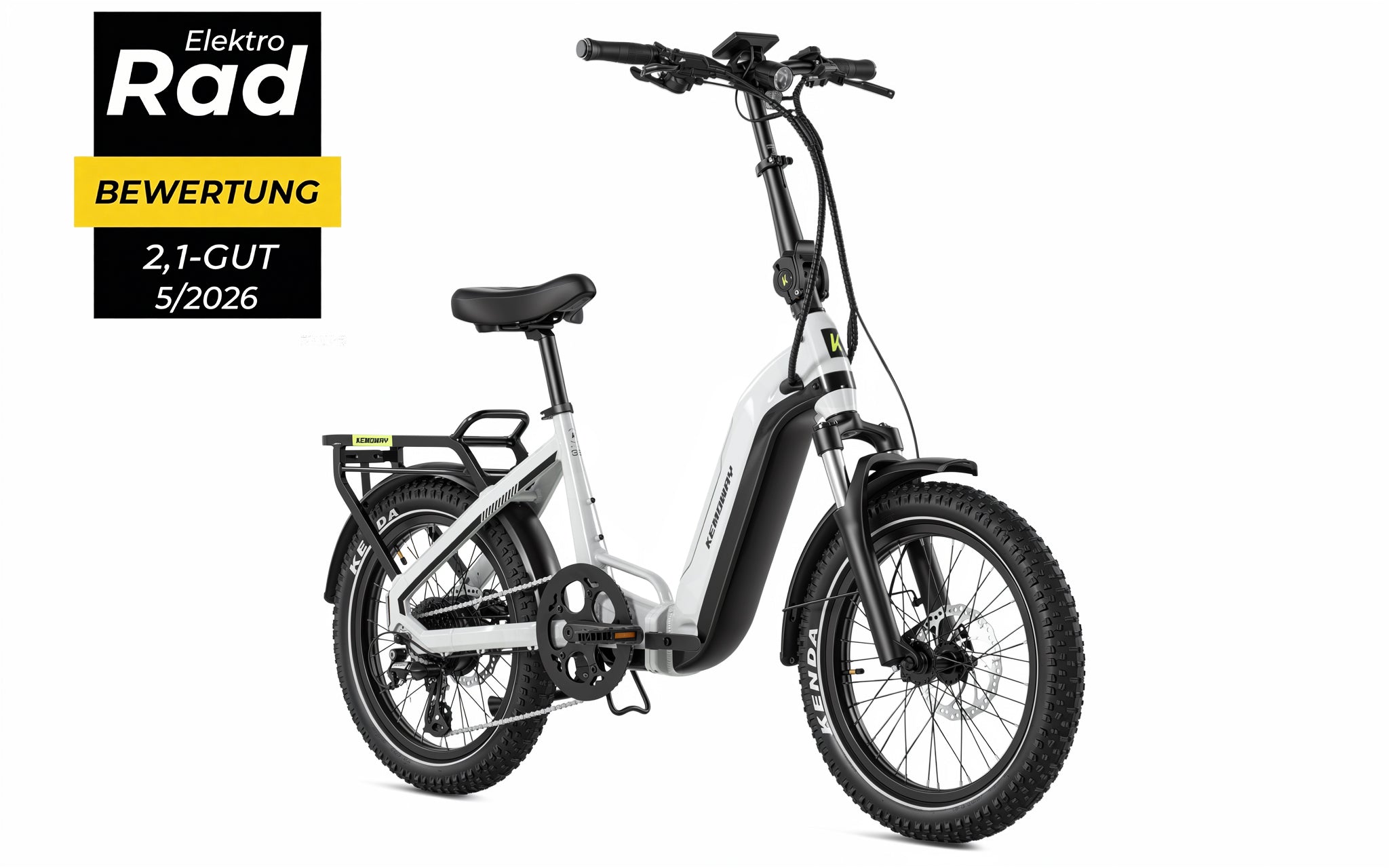 Kemoway Z3 Klapp-E-Bike Rückansicht mit integriertem Bremslicht und Blinkern