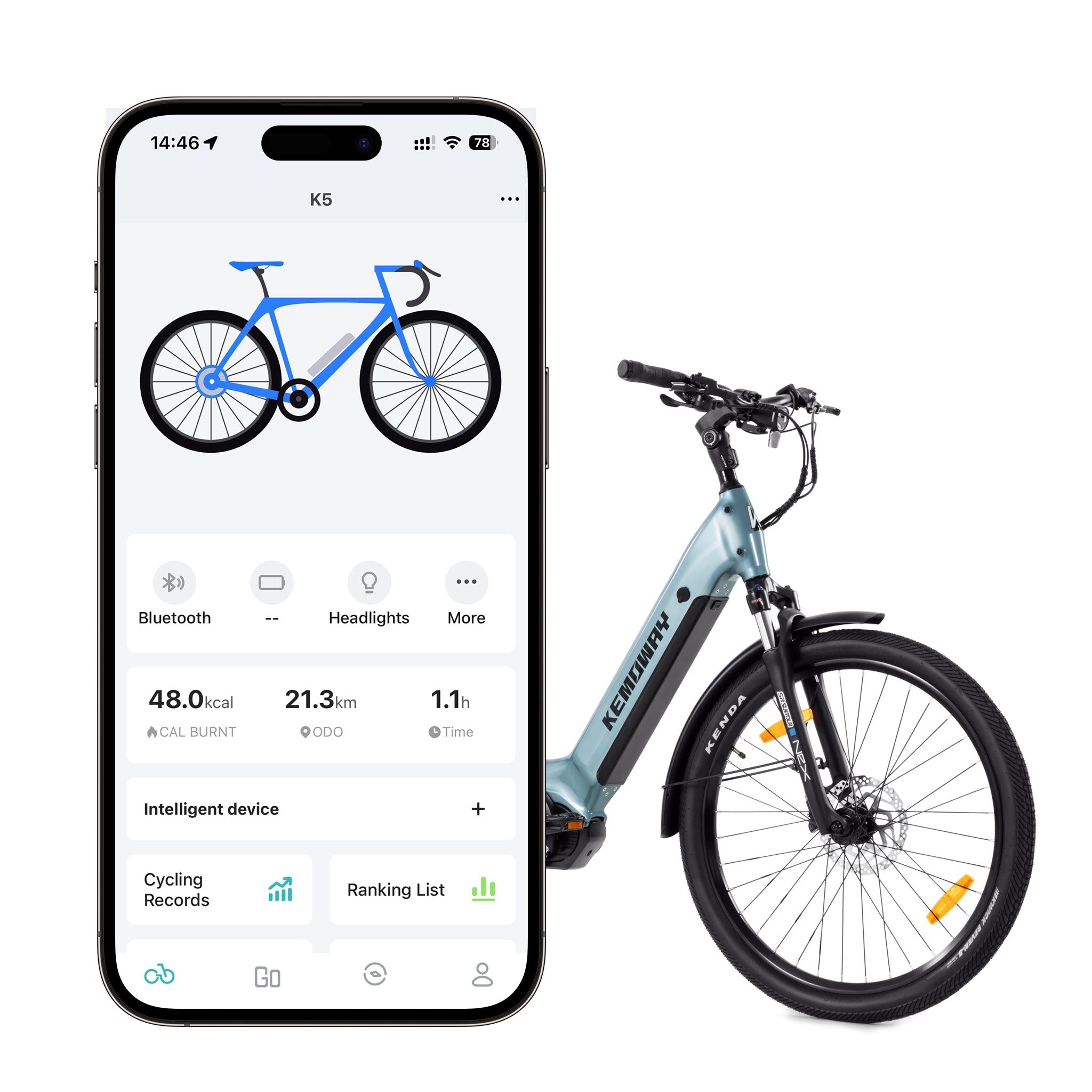 Kemoway 3,0 Zoll TFT Farbdisplay mit Smart APP