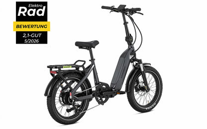 Kemoway Z3 klappbares E-Bike in Seitenansicht mit integriertem Samsung-Akku